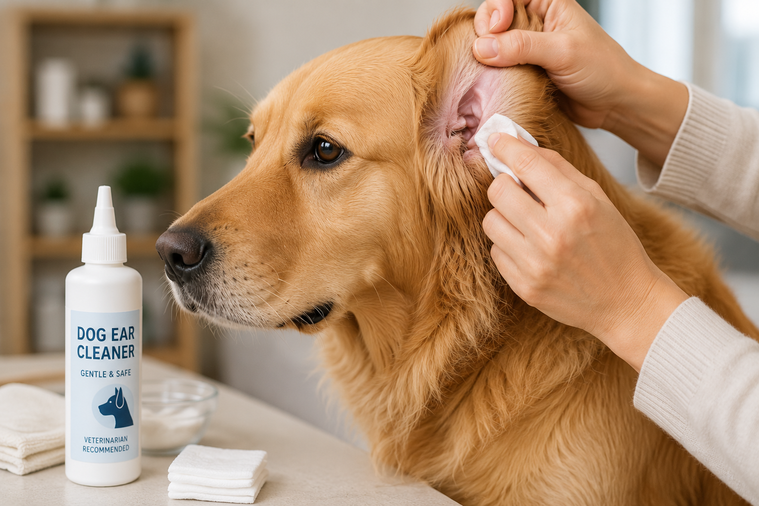 Dog brushing at home
