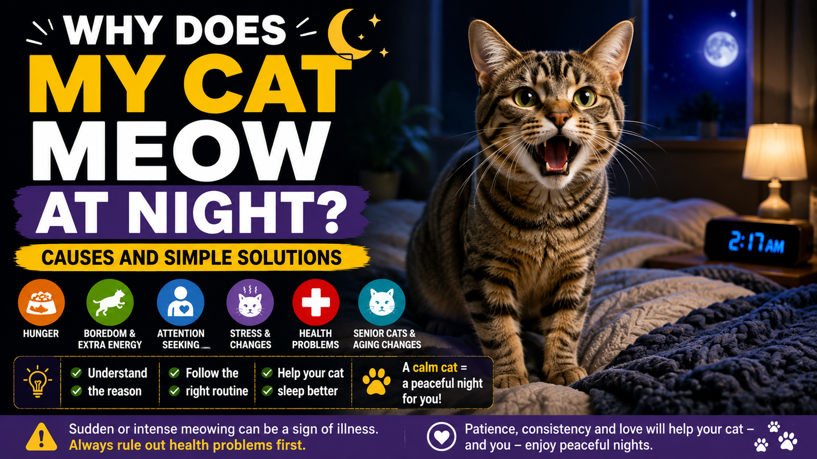 Why Does My Cat Meow at Night? Causes and Simple Solutions