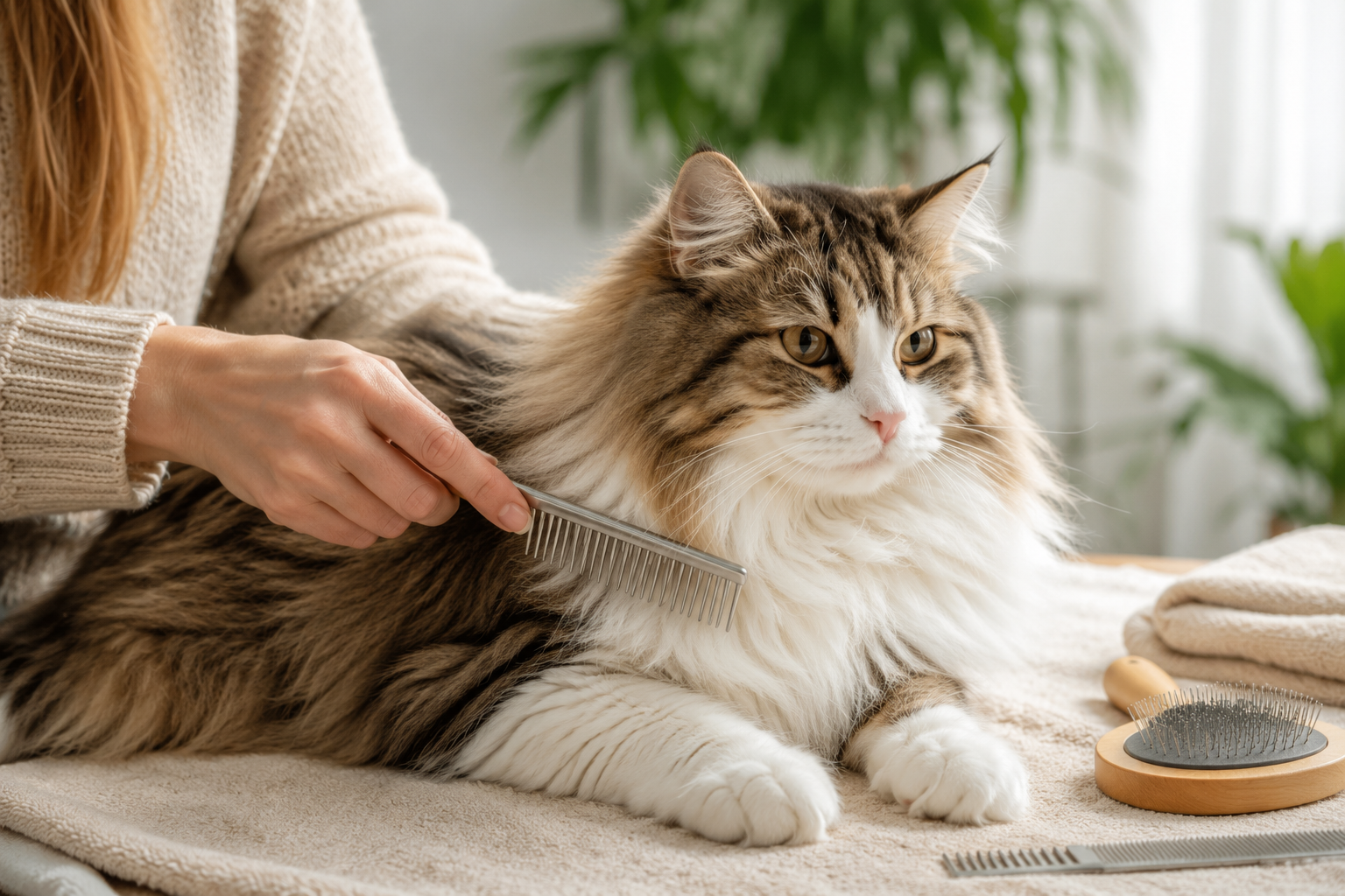 How to Brush a Long Haired Cat Without Stress