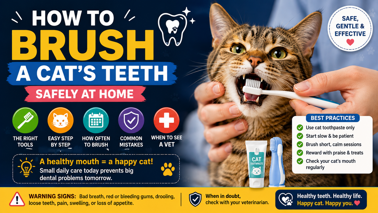 How to Brush a Cat’s Teeth Safely at Home