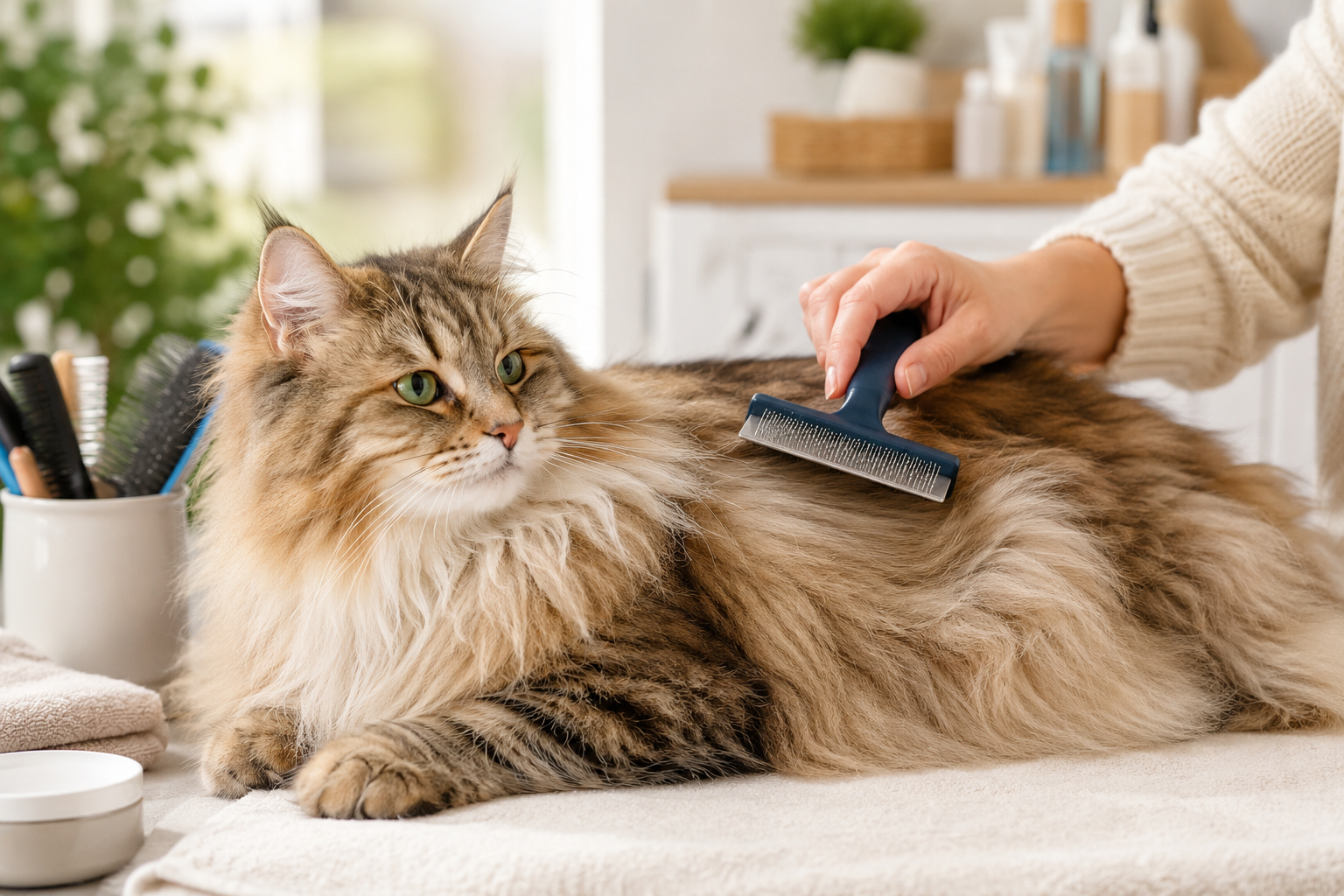 How to Brush a Long Haired Cat Without Stress