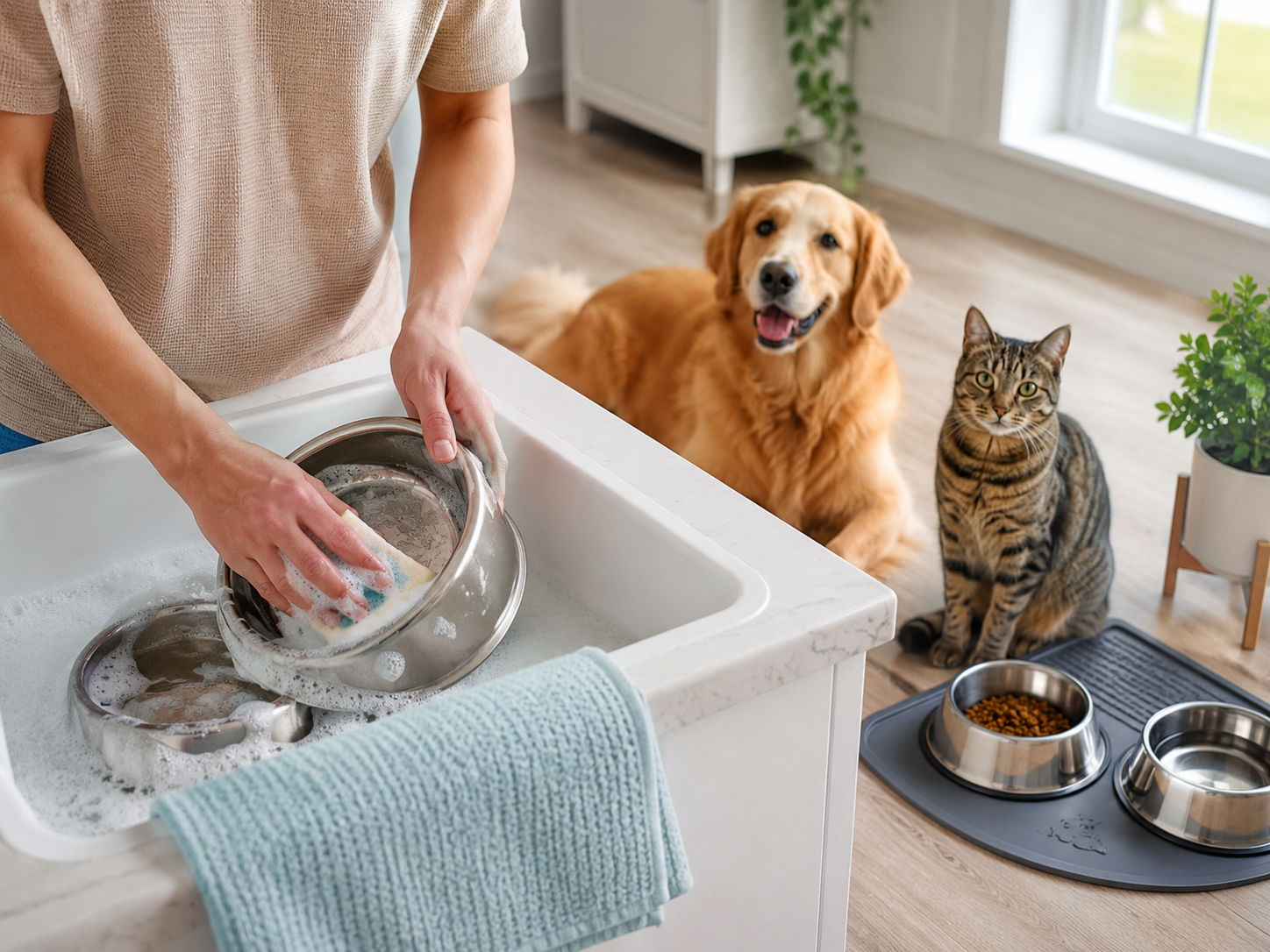 How to Clean Pet Bowls and Feeding Areas Safely