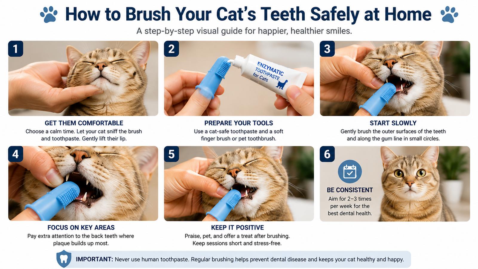 How to Brush a Cat’s Teeth Safely at Home
