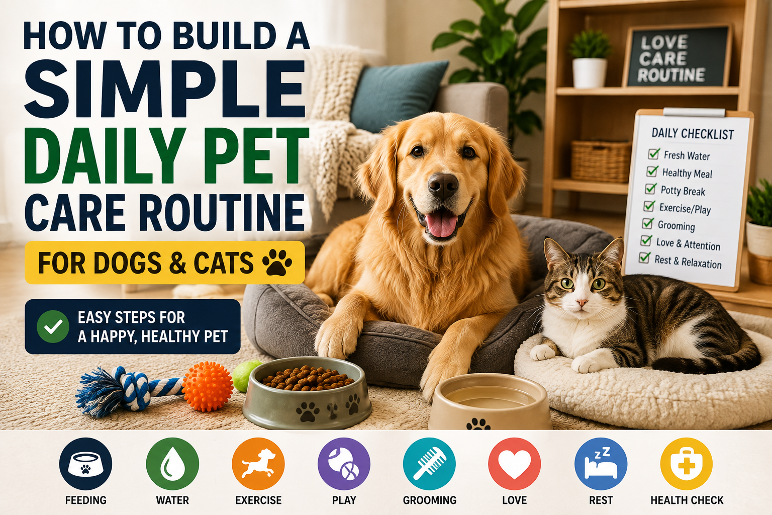 How to Build a Simple Daily Pet Care Routine for Dogs and Cats