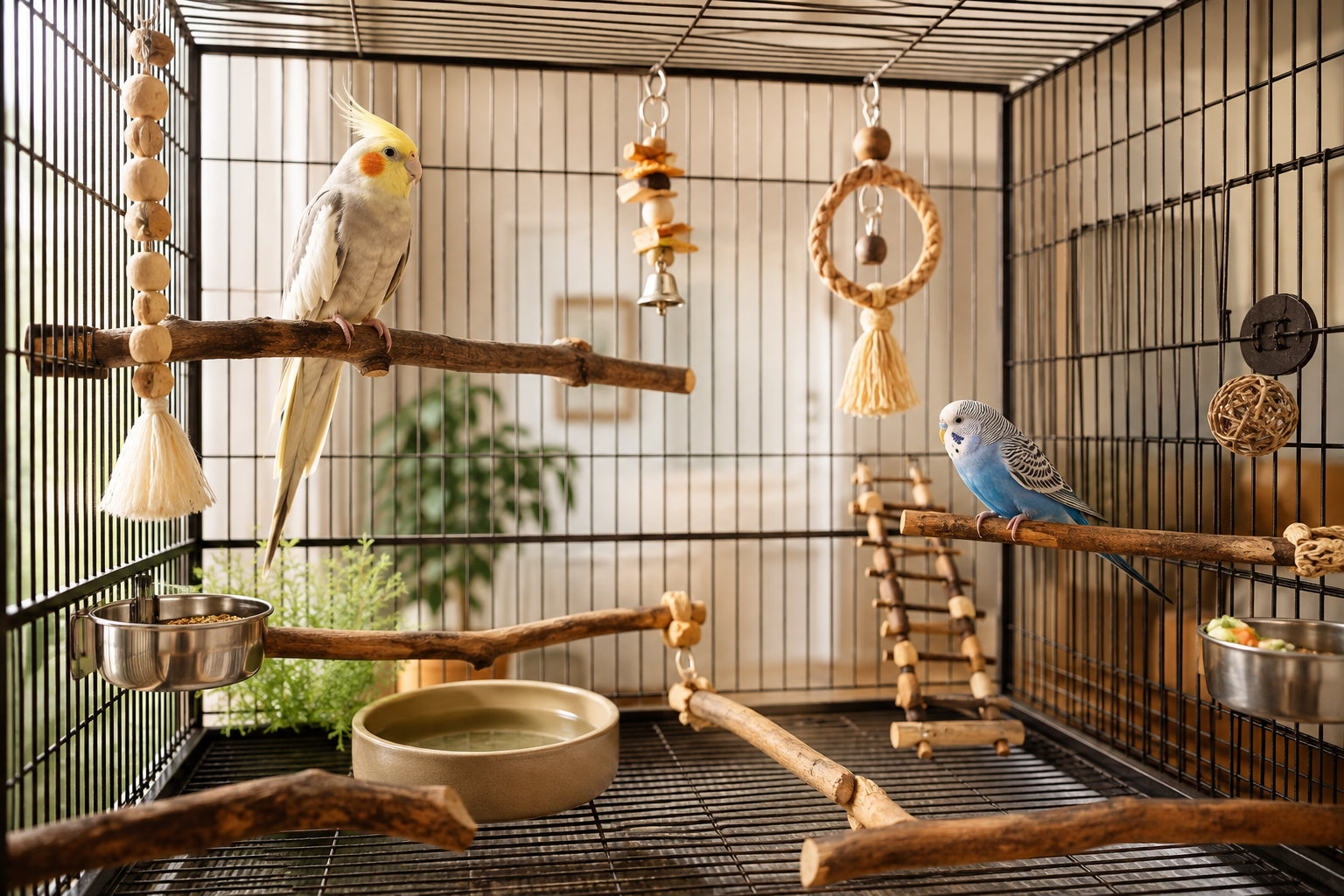 How to Set Up a Safe Bird Cage for a Budgie or Cockatiel