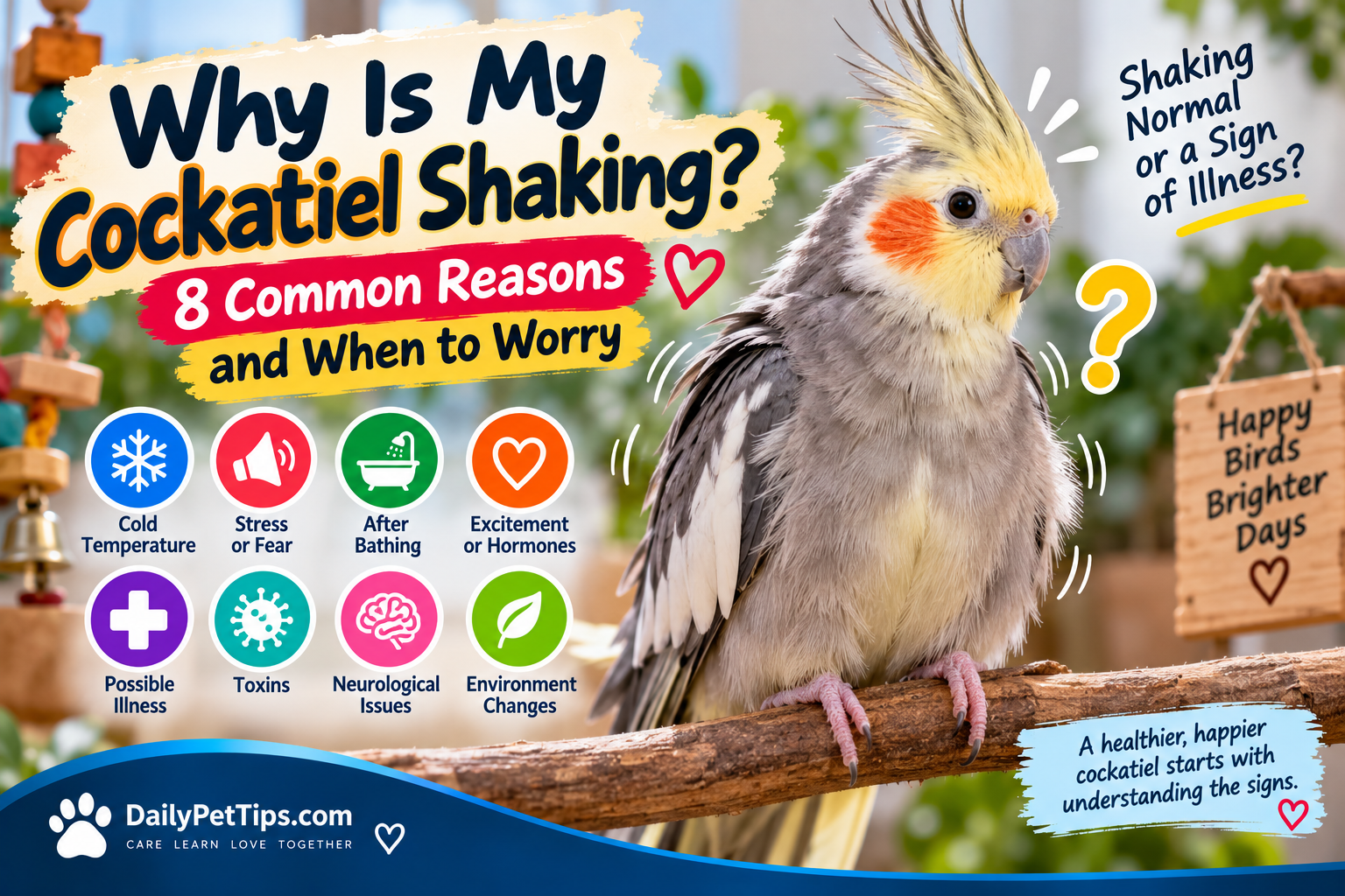 Why Is My Cockatiel Shaking? 8 Common Reasons and When to Worry